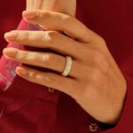 18k Micro Pave Natural Diamond Eternity Wedding Band: Unique Solid Gold Anniversary Ring