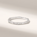 18K Solid Gold Slim Wedding Ring: 2mm Thin Band with Real Natural Diamonds - Image 6