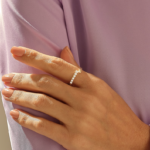 Pave Bypass Wedding Ring, 14k Solid Gold Stacking Wrap Ring for Women - Image 3