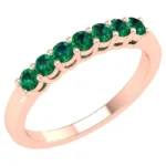 18K Solid Gold 0.5 Carat Emerald Infinity Band - Image 2