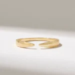 Minimalist Open Claw Ring | 14k Solid Gold Stackable Ring Enhancer - Image 2
