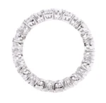 14K White Gold 4.57 Carat Solitaire Pear-Shape Natural Diamond Eternity Band Ring - Image 4