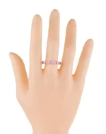 14K Solid Gold 3.23 Carat Diamond and Pink Sapphire Infinity Cocktail Band - Image 3