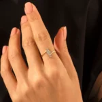 Unique Cluster Ring |18K Solid Gold Natural Diamond Statement Ring| Bypass Stacking Ring - Image 3