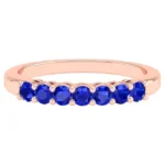 14K Solid Gold 0.5 Carat Sapphire Infinity Band Ring - Image 3