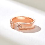 Natural Diamond Open Wedding Band,18k Cuff Rings for Women, Wrap Around Gap Ring - Image 6