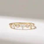 Cross Band Ring | Unique Wedding Ring |  18K Solid Gold Religious Ring - Image 2