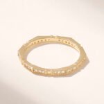 18K Solid Gold Slim Wedding Ring: 2mm Thin Band with Real Natural Diamonds - Image 2