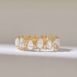Pear Natural Diamond Eternity Marriage Ring | Sparkling Anniversary Band | Bridal Ring - Image 2