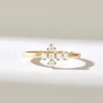 Pave Natural Diamond Cross Ring | 18K Solid Gold Engagement Ring - Image 2