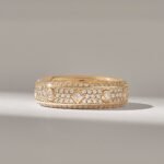 18k Micro Pave Natural Diamond Eternity Wedding Band: Unique Solid Gold Anniversary Ring - Image 2