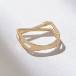 14k Solid Gold D-Shaped Baguette Ring | Geometric Statement Ring for Women - Image 7
