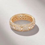 18k Micro Pave Natural Diamond Eternity Wedding Band: Unique Solid Gold Anniversary Ring - Image 7