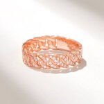 Natural Diamond Bold Cuban Links Wedding Band | 14k Solid Gold Matching Chain Ring - Image 5