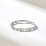 Pave Natural Diamond Bone Ring | 18K Solid Gold Bamboo Ring | Unique Knuckle Ring - Image 5