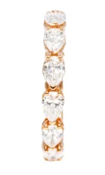 14K Rose Gold 3.63 Carat Solitaire Pear-Shape Natural Diamond Eternity Band Ring - Image 2