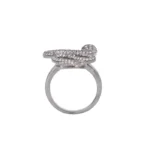 Natural Diamond Silver Snake Ring | Tiny Snake Ring | Serpent Ring - Image 2