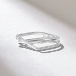 14k Solid Gold D-Shaped Baguette Ring | Geometric Statement Ring for Women - Image 5