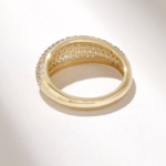 Chunky Pave Dome Ring | Pave Natural Diamond Bold Bubble Ring For Special Days - Image 7