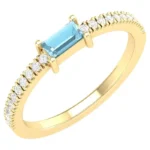 14K Solid Gold 0.4 Carat Aquamarine Infinity Band - Image 2