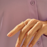 Pave Bypass Wedding Ring, 14k Solid Gold Stacking Wrap Ring for Women