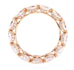 14K Rose Gold 3.63 Carat Solitaire Pear-Shape Natural Diamond Eternity Band Ring - Image 3