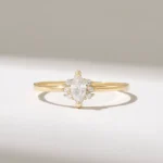 Natural Diamond Marquise Engagement Ring | 18k Gold Tiny Solitaire Ring For Women - Image 2